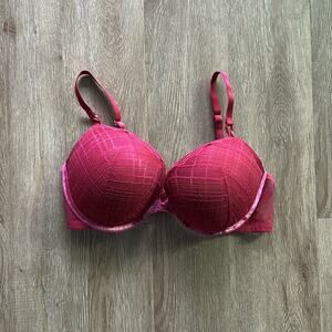 Victoria's Secret Push Up Bra Maroon 38D Plunge